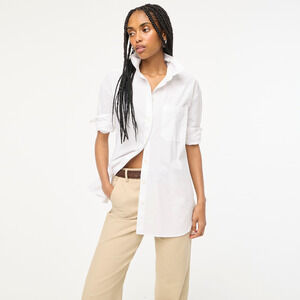 J.Crew Factory Minimalist Casual Relaxed button-up shirt White PL NWT